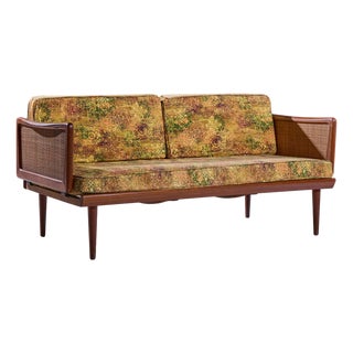 Peter Hvidt and Orla Mølgaard Nielsen Mid Century Teak and Cane Daybed For Sale