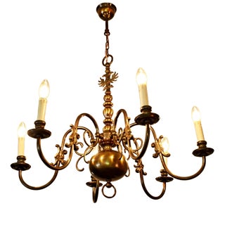 Flemish 6-Arm Chandelier with Fish For Sale