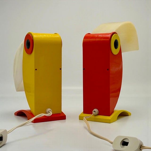 Beige Toucan Table Lights by Enea Ferrari for Timer, Italy, 1970s, Set of 2 For Sale - Image 8 of 18