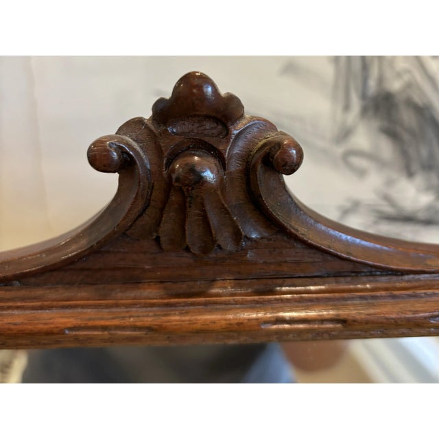 Wood English Treenware Table Mirror / Vanity Mirror on Stand For Sale - Image 7 of 12