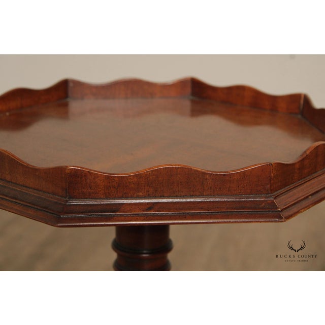 Late 20th Century Colonial Revival Mahogany Octagonal Candlestand For Sale - Image 5 of 13