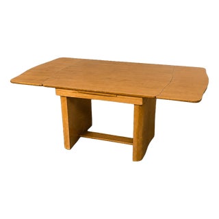 Art Deco Birds Eye Maple Draw Leaf Extending Dining Table, 1930s For Sale