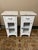 Contemporary Elegant Furniture Madison Avenue Marble Top Glass Door Cabinets, Pair For Sale - Image 3 of 15