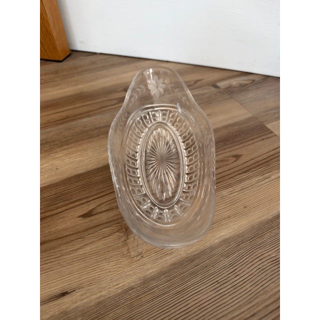 Vintage Pressed Clear Glass Oval Celery or Relish Dish For Sale - Image 11 of 11