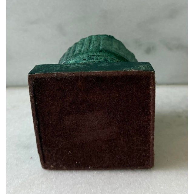 Metal Vintage Green Metal Candle Holder For Sale - Image 7 of 7