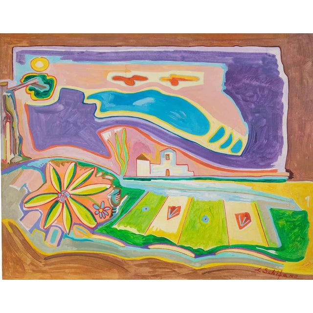 Luis Burgos, Cultivated Fields, Oil on Board, 2000s For Sale