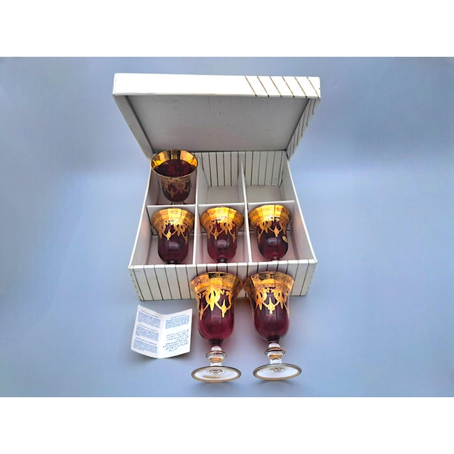 1970s Vintage Murano Glass Glasses, 1970s, Set of 6 For Sale - Image 5 of 8