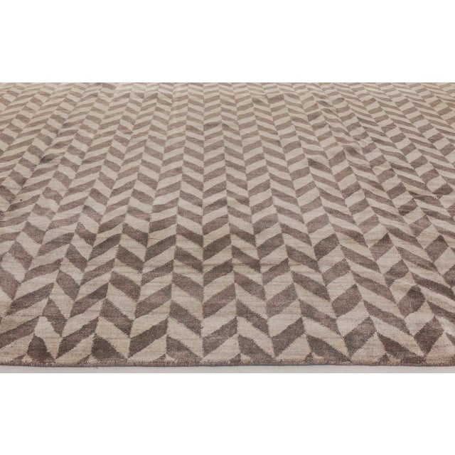 Early 21st Century Oversized Geometric Terra Rug in Natural Wool by Doris Leslie Blau For Sale - Image 5 of 7