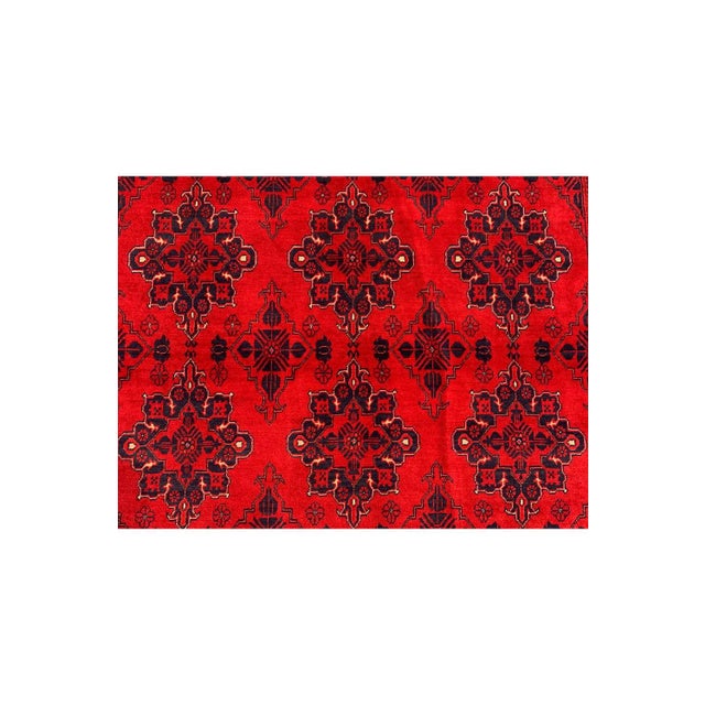 Fine Quality Hand Knotted Afghan Khal Muhammadi Wool Area Rug 9.2 X 6.7 Ft For Sale - Image 9 of 13