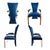 Metal 1980s Carson’s of High Point Blue Velvet & Brass Dining Chairs, Set of Four For Sale - Image 7 of 16