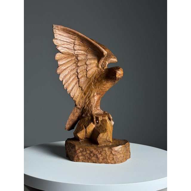 Black Forest Carved Wood Eagle Figurine For Sale - Image 13 of 13