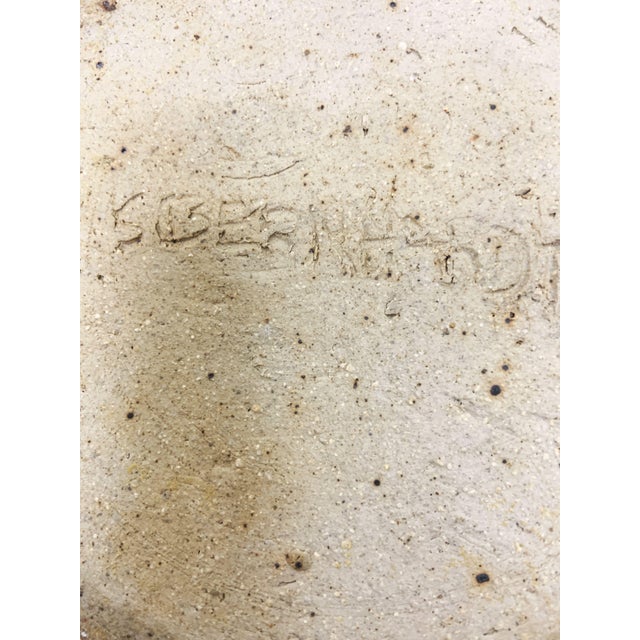 1970s Studio Pottery Stoneware Salt Glaze Covered Moon Jar Brown Signed S Bernhardt For Sale - Image 10 of 11