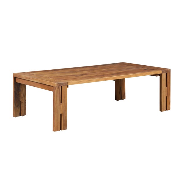 Gray Paradiso Outdoor Solid Teak Wood Sofa Set - Light Gray Fabric For Sale - Image 8 of 11