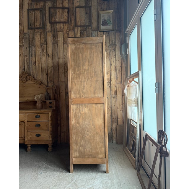 Wood Parisian Art Deco Wardrobe with Hanging Space, 1940s For Sale - Image 7 of 14