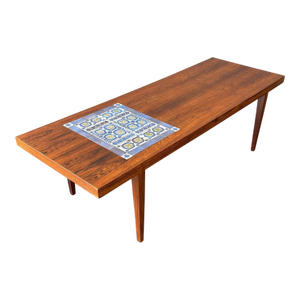 1950s Rosewood Coffee Table/Bench With Tile Inlay by Severin Hansen
