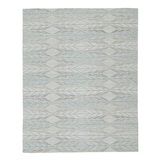 Rug & Kilim’s Scandinavian Outdoor Rug in Blue & Gray Geometric Pattern - 12'x18' For Sale