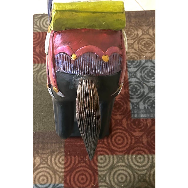 Vintage Wooden Hand-Carved Carousel Horse For Sale - Image 9 of 12