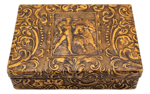 ​vintage Spanish Tooled Leather Cigar Box with Bullfighting Scene, 1960s