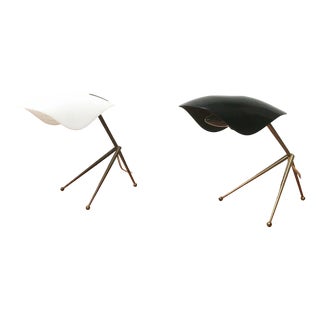 Mid-Century German Acryl and Brass Tripod Table Lamp from Cosack, 1960s, Set of 2 For Sale
