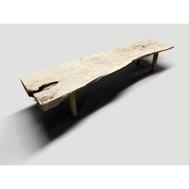 Andrianna Shamaris Sculptural Antique Teak Wood Bench For Sale - Image 17 of 18