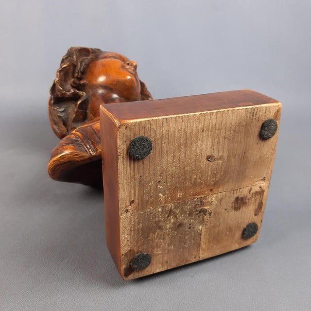 Carved Wooden Sculpture of a Girl, 1960s For Sale - Image 14 of 16