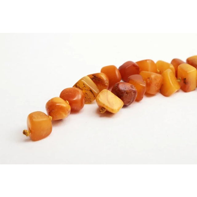 Vintage Orange Amber Beaded Necklace, 1960s For Sale - Image 3 of 8