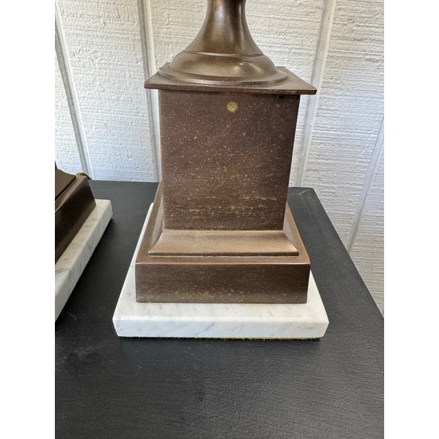 Pair of Vintage Bronze Brass Pine Cone Lamps Manner of Maison Charles For Sale In West Palm - Image 6 of 12