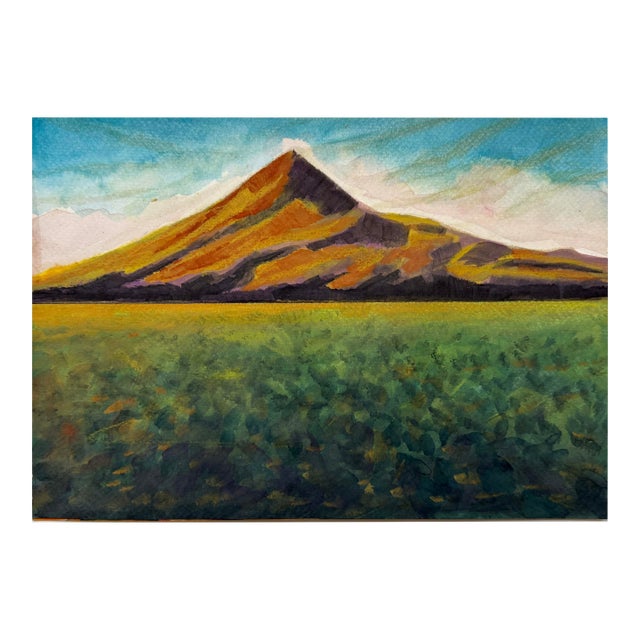 Purple Mountain, Original Watercolor Painting by Roxanne Ritzel For Sale