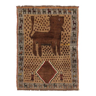 Vintage Animal Pictorial Gabbeh Wool Rug by Rug & Kilim, Afghanistan, 1950-1959 For Sale