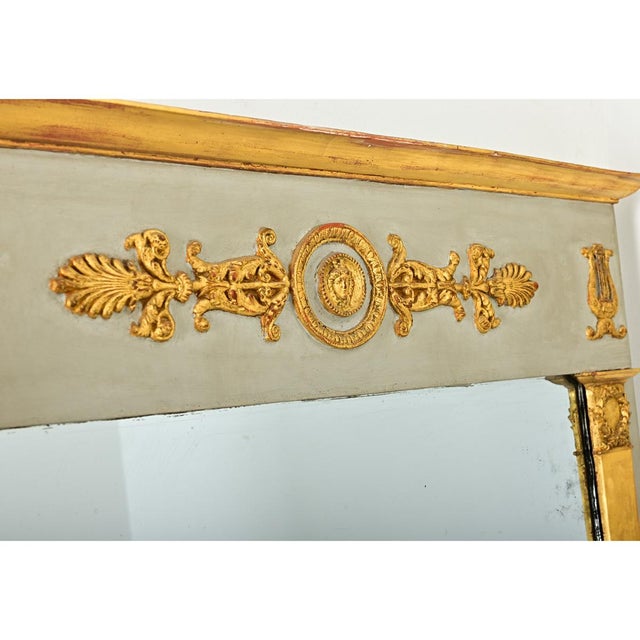 French 19th Century Empire Trumeau Mirror For Sale - Image 9 of 13