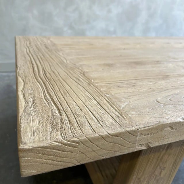 Wood Reclaimed Elm Wood Coffee Table For Sale - Image 7 of 9