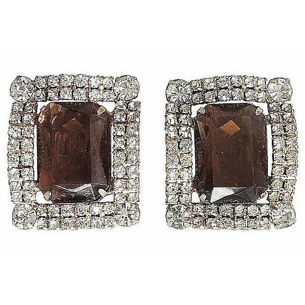 Vintage Delizza & Elster Juliana Faux-Topaz Rhinestone Clip Earrings - 2 Pieces For Sale In Philadelphia - Image 6 of 6