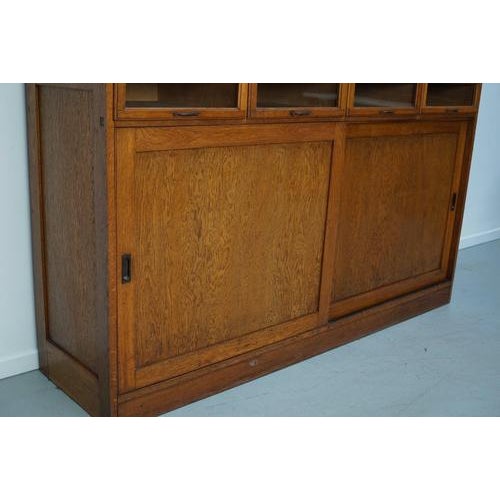 Large English Haberdashery Shop Cabinet with Glass Fronted Drawers, 1920s For Sale - Image 14 of 18