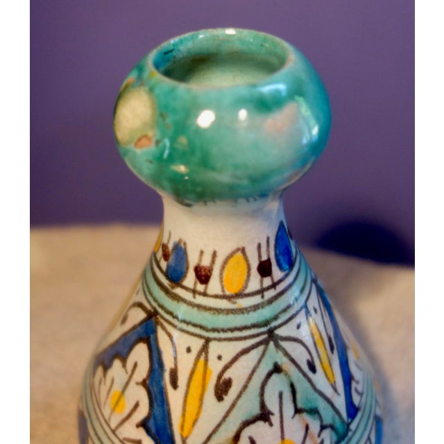 Antique Handpainted Morrocan Moorish Vase For Sale In Minneapolis - Image 6 of 10
