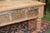 1980s Rustic Carved Panel Tan Wood Coffee Table W/ Aqua / Brown Bleached Indian For Sale - Image 4 of 16