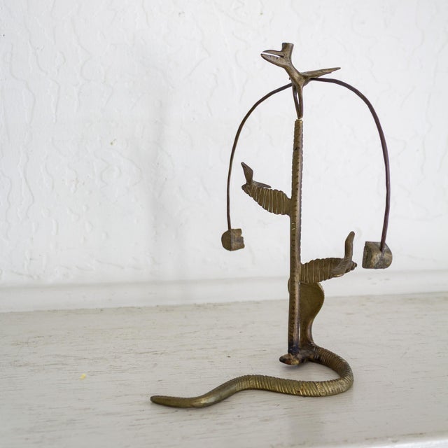 Brass Cobra Snake Cactus and Toucan Bird Kinetic Sculpture For Sale - Image 12 of 12