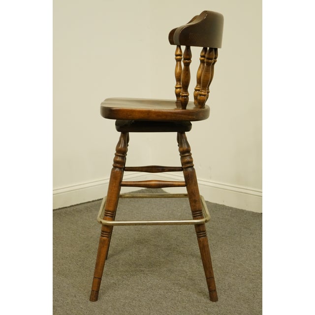 Late 20th Century Ethan Allen Antiqued Pine Old Tavern Stool Chairish