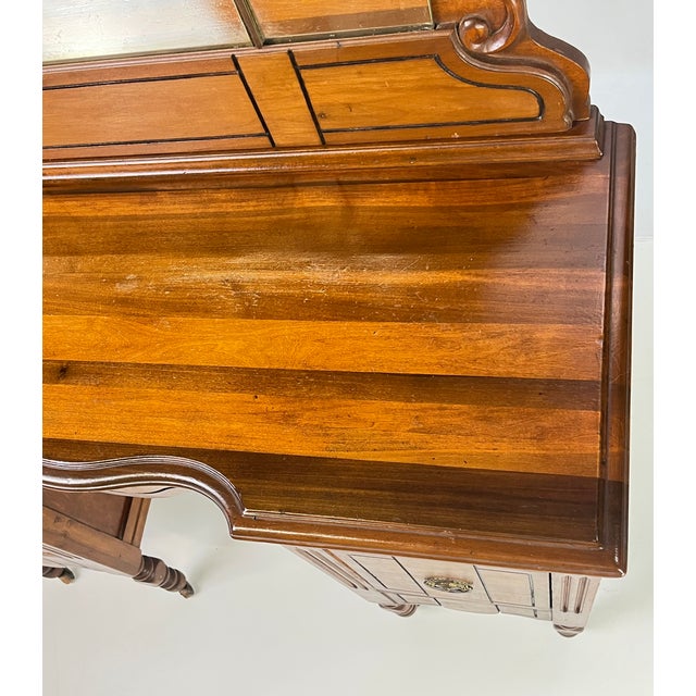 Antique Art Deco Vanity With Arched Triple Mirror For Sale - Image 11 of 13