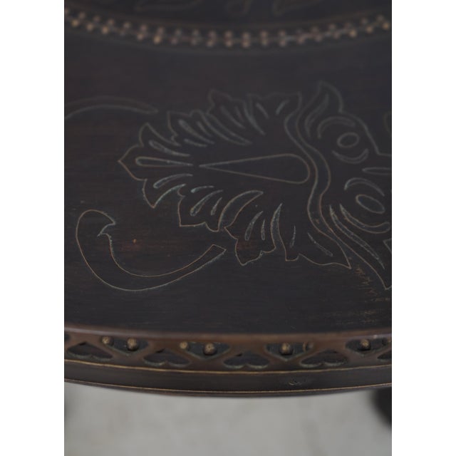 1990s Theodore Alexander Round Bronze Base Center Table For Sale - Image 5 of 12