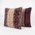 This 24'' x 24'' pillow cover set was made from authentic Turkish rug pieces — rich burgundy tribal bands with ivory...