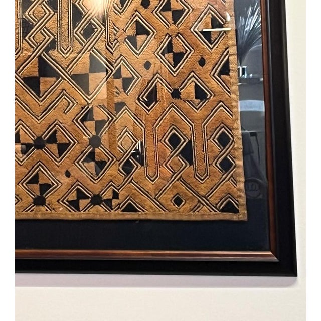 Framed Kuba Weaving, 1950s For Sale - Image 3 of 5