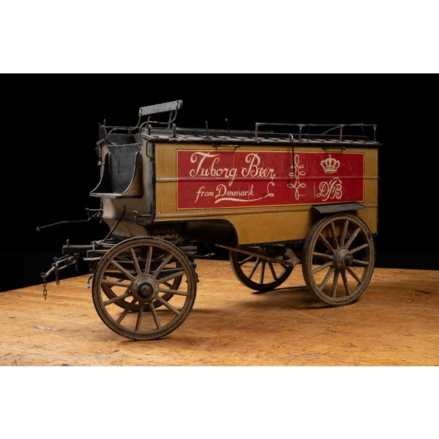 Antique Tuborg Beer Horse-Drawn Delivery Wagon Exhibition Model, Circa 1900s–1920s For Sale - Image 4 of 14