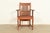 An exceptional antique Mission or Arts & Crafts armchair By Stickley Brothers USA, Circa 1910 Beautiful quarter sawn oak,...