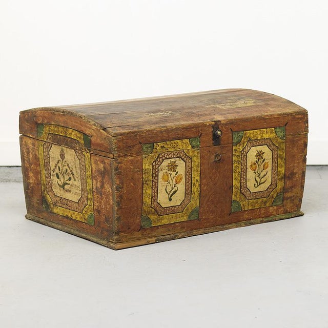 Wood Painted Bridal Chest, Germany For Sale - Image 7 of 11