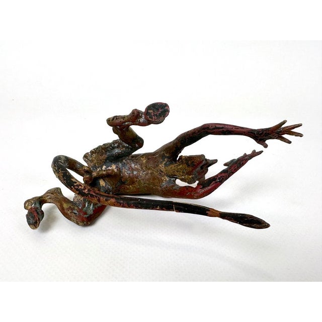 Cold Polychromed Bronze Mephisto Figurine attributed to Franz Xaver Bergmann, Austria, 1900s For Sale - Image 5 of 11