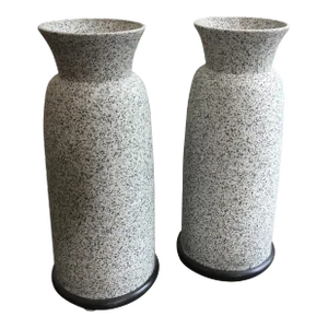 Alfiero Mangani Granite Finish Ceramic Vases - A Pair