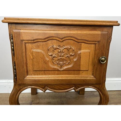 Vintage French Bedside Tables in Oak, Set of 2 For Sale - Image 5 of 14