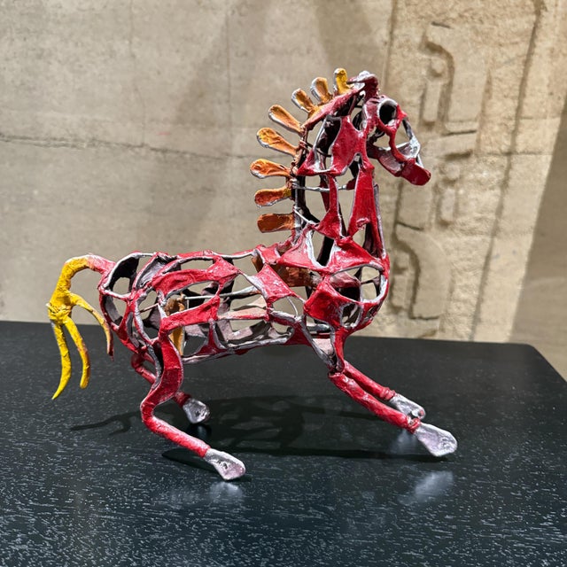 Hand Made Folk Art Sculpture Papel Mache Horse Vintage Abstract For Sale In San Diego - Image 6 of 8