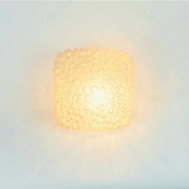 Mid-Century Amber Bubble Glass Flush Mount or Wall Lamp by Helena Tynell for Limburg, Germany, 1970s For Sale - Image 6 of 9