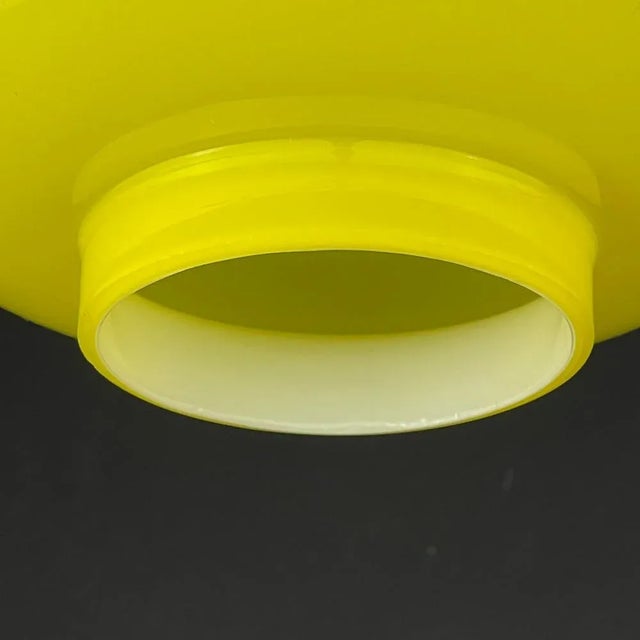 1970s Mid-Century Yugoslavian Yellow Glass Pendant Lamp, 1970s For Sale - Image 5 of 11